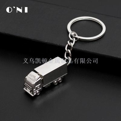 Hot selling creative car key chain truck key chain metal key ring solid personality pickup custom pendant