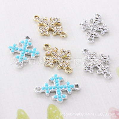 New flower-shaped cross bracelet necklace earrings earrings metal fashion cross manufacturers wholesale