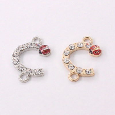 Manufacturers direct new fashion seven ladybug 2 color electroplating alloy diamond bracelet earrings pendant wholesale