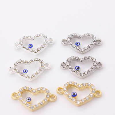 2018 new fashion DIY accessories heart diamond plating double hanging accessories manufacturers direct wholesale