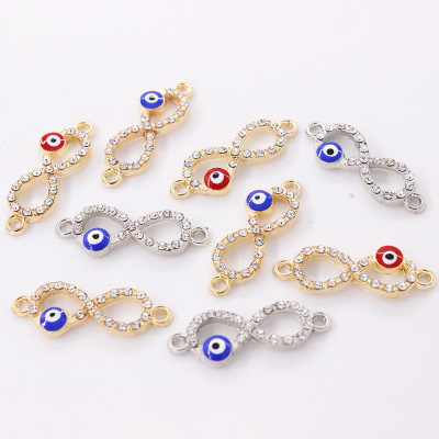 Word blue eye DIY accessories fashion accessories diamond blue eye necklace accessories wholesale