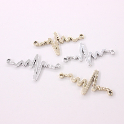 Trend personality Trend jewelry uv electroplating ecg heartbeat creative jewelry DIY manufacturers can customize wholesale
