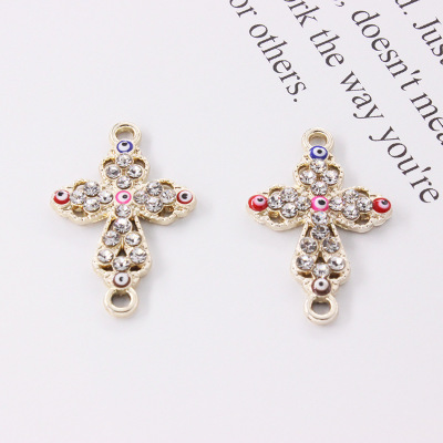 Manufacturers wholesale new fashion clothing dripping oil accessories accessories metal point drilling cross jewelry accessories