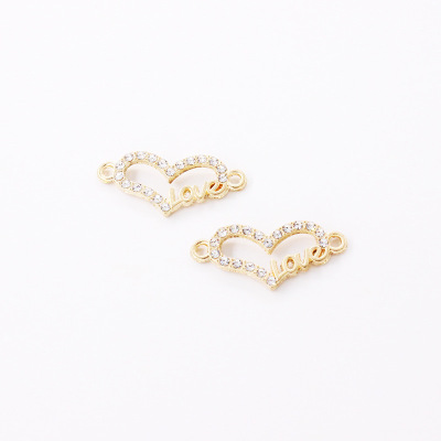 Fashion heart love accessories clothing bracelet necklace metal point diamond accessories manufacturers wholesale