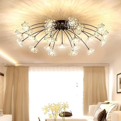 Living room bedroom chandelier warm romantic ins Nordic style lights simple home room crystal dandelion chandelier