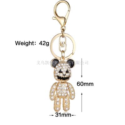 European and American wind zinc alloy diamond bear key ring car bag accessories pendant promotional gifts wholesale