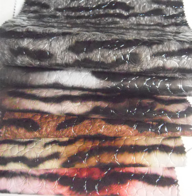 Leather Factory Direct Sales Fashionable Leopard Print Tiger PVC Artificial Leather