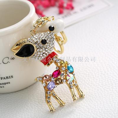 New fashion creative Q version sika deer key chain cute bag pendant manufacturers can be customized car pendant