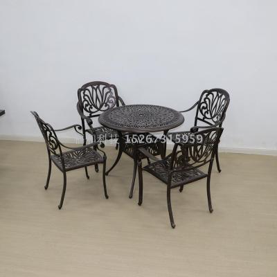 Outdoor desk and chair aluminum alloy outdoor desk and chair balcony aluminum art table and chair