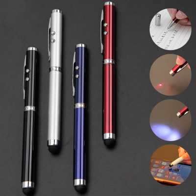 Capacitor Ballpoint Pen Four-in-One Pointer Pen Electronic Pen Creative Metal LED Lamp Ballpoint Pen Multifunctional Pen