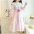 Lady's dress spring and summer new embroidery bow fresh quietly elegant hanfu improved antique dress