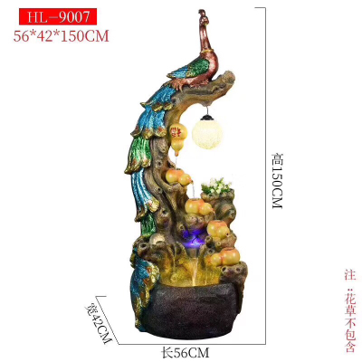 Peacock modeling flowing water handicraft articles aquarium rockery water fountain household decoration humidifier purification