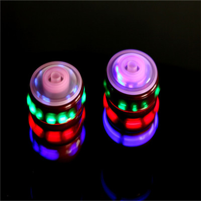 Factory Direct Sales Luminous Imitation Wood Gyro Music Rotating Gyro Colorful Flash Gyro Children's Luminous Toys Spot