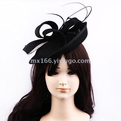 Gothic black European and American hair decoration feather bride headdress aristocratic there is small hat dinner British headdress