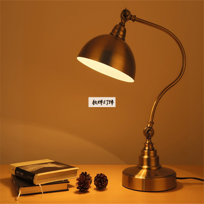 American Style Desk Lamp Rural Retro Eye Protection Table Lamp Antique Copper Table Lamp Bedroom Bedside Study Lamp Dimming Study
