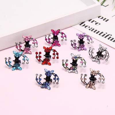 2019 New Mini Rhinestone Butterfly Small Clip Children's Hair Accessories Bangs Clip Korean Boutique Supply Wholesale
