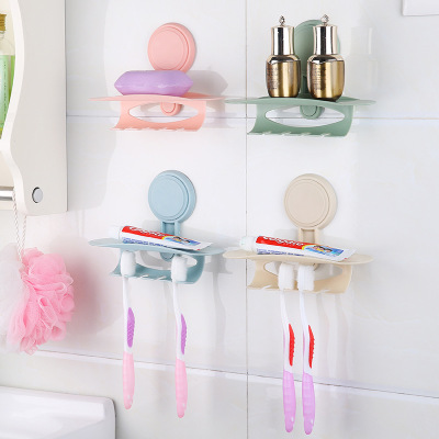 Suction cup magic brush holder, toothpaste holder, a four - expressions using toothbrush holder