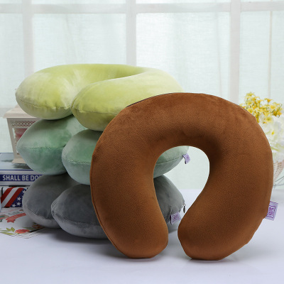 Yl203 round Head Fluffy U-Shaped Pillow Memory Foam Neck Pillow Afternoon Nap Pillow U-Shaped Pillow Custom Factory Direct Sales