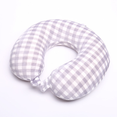 Yl068 round Head Plaid Cartoon U-Shaped Pillow Memory Foam Slow Rebound Children's Pillow Sofa Car Cushion