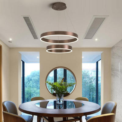 Nordic postmodern coffee chandelier creative led circular living room industrial wind lamps study room ring chandelier