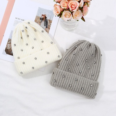 Hat autumn and winter lady's casual wool yarn point drill wool Hat