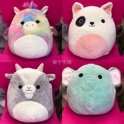 Super soft down cotton plush toy unicorn elephant pillow goat cat dog pillow soft animal doll