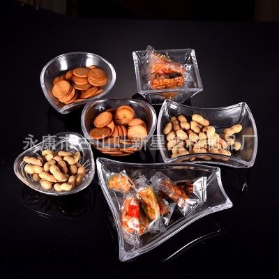 Xingfei Creative Acrylic Fruit Plate Plastic Transparent Snack Dried Fruit Dried Fruit Tray Snack Dish Dried Fruit Tray Dim Sum Plate Wholesale