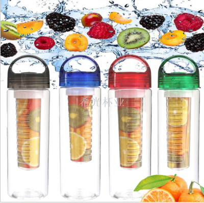 Cross-Border Environmentally Friendly Plastic Fruit Cup Outdoor Sports Bottle Creative Advertising Cup Custom Logo
