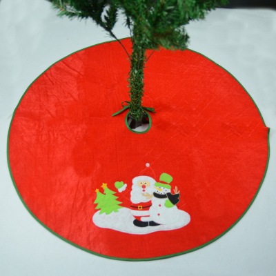 Christmas Tree Skirt Wholesale 90cm Tree Apron Santa Claus Flannel Embroidered Tree Skirt Christmas Tree Decorations