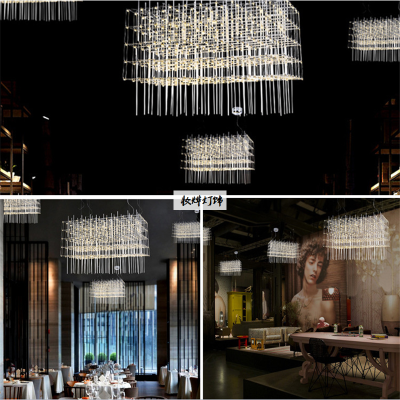 Light cube star chandelier large club sand table discussion area decorative lighting sales department chandelier hotel 