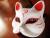 Painted Cat face is painted on a Fox Ball Mask and painted Cat face is painted on a PVC painted Cat face