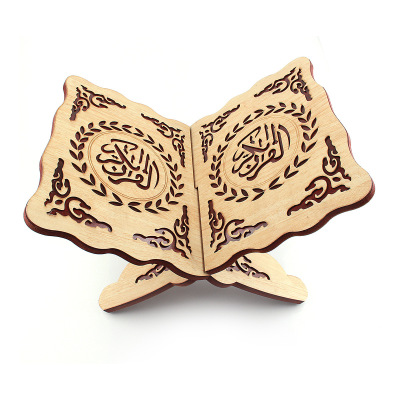 Manufacturers direct sales of Arabic wooden quran shelves Muslim islamic scripture Easter cross-border wholesale