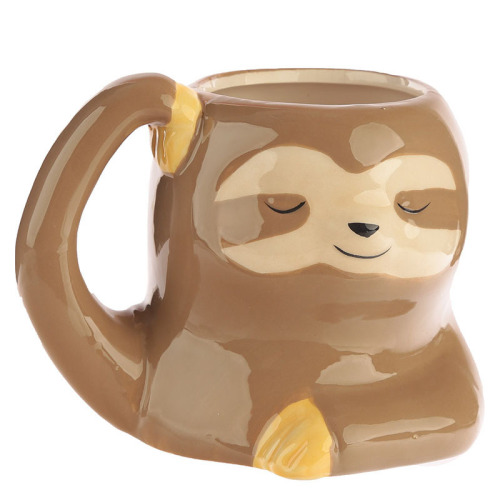 New Creative Sloth Ceramic Mug Painted Ceramic 3D 3D Animal Water Cup Coffee Cup Fashion Gift 