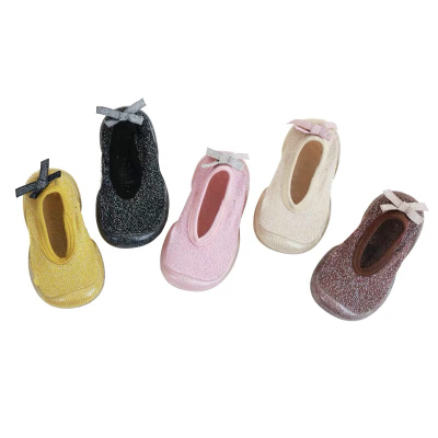 Cotton woven dream] rubber-soled shoes and socks floor socks socks and shoes with golden silk join dance