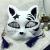 Painted Cat face is painted on a Fox Ball Mask and painted Cat face is painted on a PVC painted Cat face
