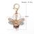 Korean creative stripes diamond bee key chain personality lovely bee metal pendant advertising promotional gifts