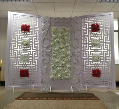 Annie Wedding Wedding Background Props Chinese Carved Artificial Flower Background Wall Wedding Hotel Decoration