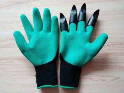 \"New PU gloves garden work gloves with 8 plastic gloves in a variety of colors.