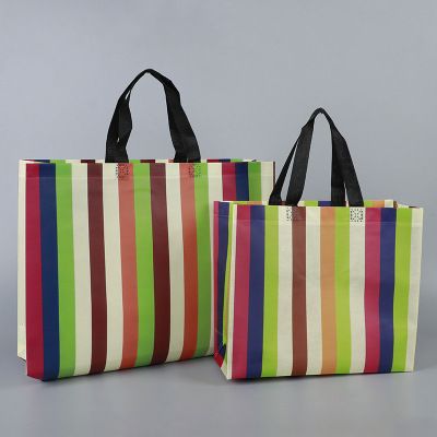 Spot supply color coated non - woven bag creative fashion printing shopping bag sewing non - woven handbag