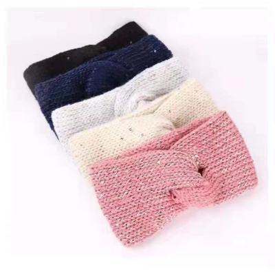 Knitted Wool Hair Band Cute Sweet and Simple Autumn and Winter Cross-Knotted Wide Brim Hair Band Headband Hair Accessories