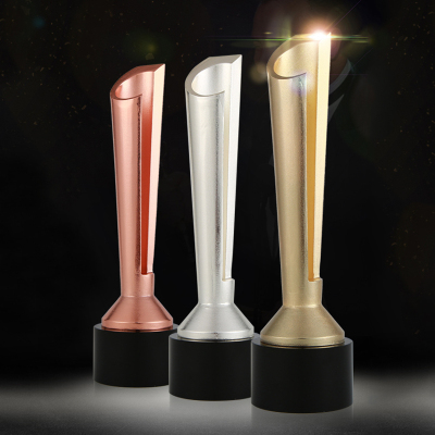 The Creative torch metal trophy customized gold, silver and bronze cup trophy competition award winners