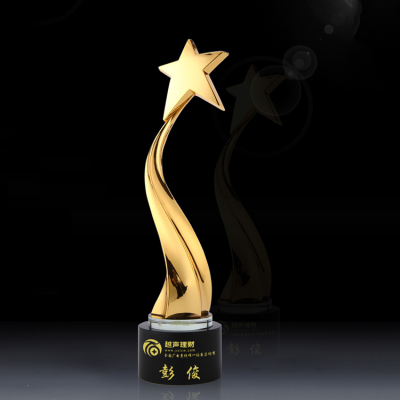 Pentacle metal trophy oversize creative crystal trophy custom lettering