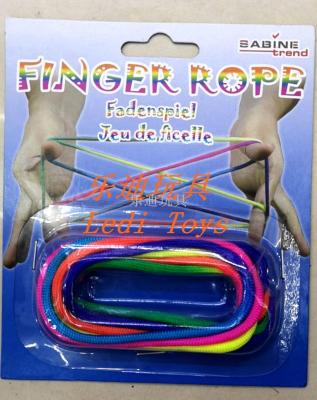 Nylon rainbow rope toys blister luxury packaging colorful rope finger rope rope rope turning toys 3mm/ 1.6m