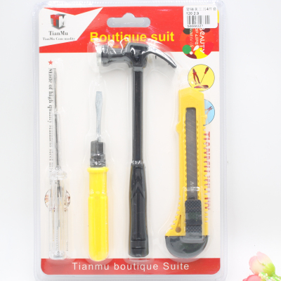 TM plastic hammer art knife 4 sets of household electric pen double screwdriver hardware tools manufacturers direct