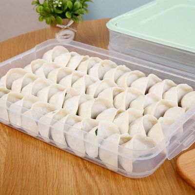 Non-Grid Quick-Frozen Dumplings Box Multi-Layer Dumpling Wonton Refrigerator Storage Box Plastic Transparent Factory in Stock Wholesale