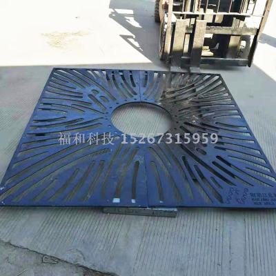 Cast iron manhole cover with cast iron grate