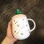 Ins strawberry water cup creative ceramic cup female student cute with spoon cover Korean fresh girl (60 pieces)