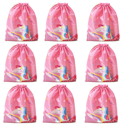 Unicorn bundle pocket drawstring polyester storage bag multi-pattern cross-border manufacturers direct spot