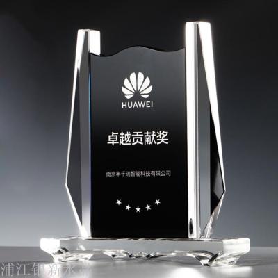Crystal trophy customized creative engraved graduation company excellent staff championship trophy medal production