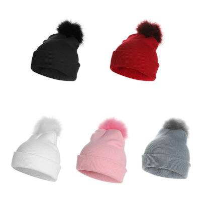 WXT wish hot style single ball fox ball knit cap autumn winter ladies warm wool hats new